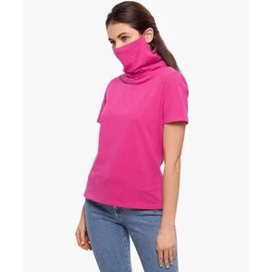 BAM By Betsy & Adam Short Sleeve Top - Fuschia S